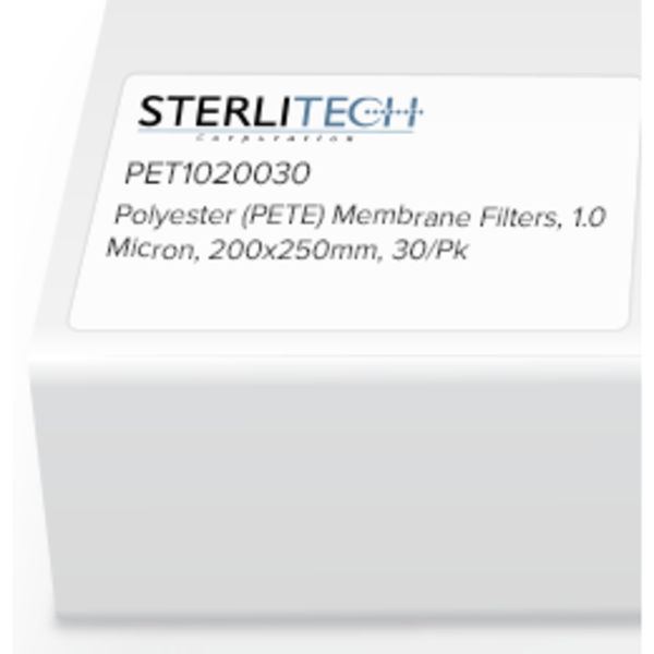 Sterlitech Polyester (PETE) Membrane Filters, 1.0 Micron, 200 x 250mm, PK30 PET1020030